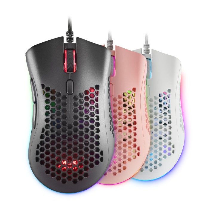 Ratón Mars Gaming Óptico RGB USB 32000dpi Negro (MMEX)
