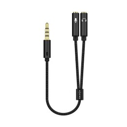 Cable AISENS 3.5mm/M a 2x3.5mm/H 25cm Negro(A128-0416)