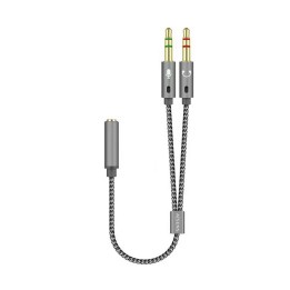 Cable AISENS 3.5mm/H a 2x3.5mm/M 25cm Gris (A128-0417)