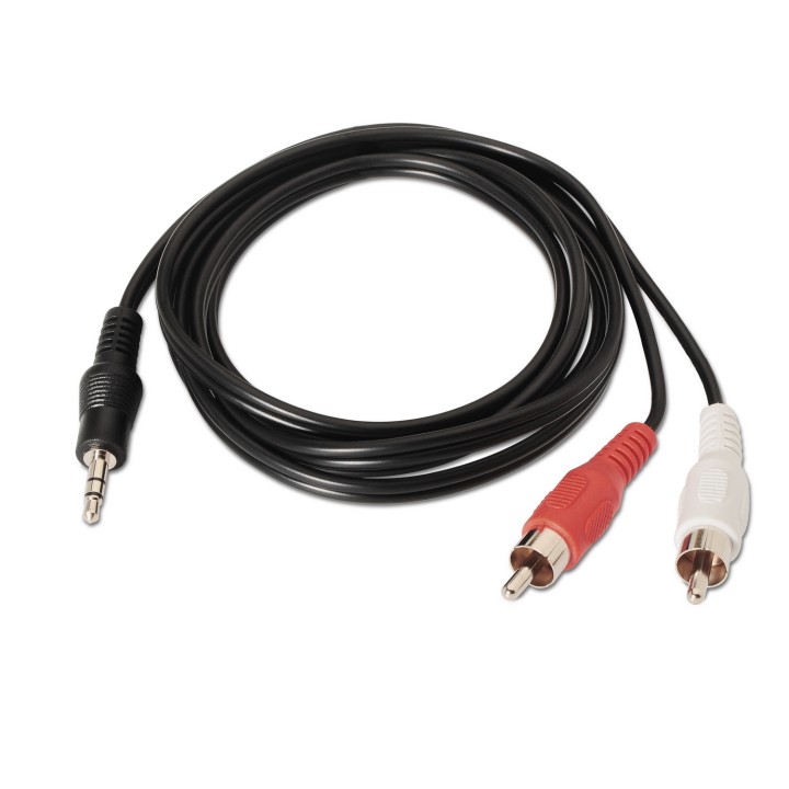 Cable AISENS Jack 3.5/M-2XRCA/M 3m Negro (A128-0148)