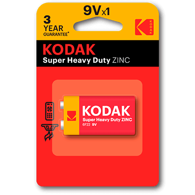 Kodak Heavy Duty Pila LR61, K9VHZ, 9v, Pack 1 ud. Salina