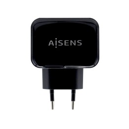 Cargador de Pared AISENS 17W 2xUSB-A Negro (A110-0440)