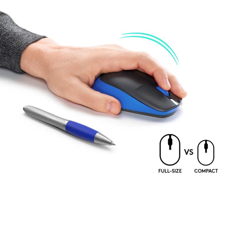 Ratón LOGITECH M190 Óptico RF 1000dpi Azul (910-005907)