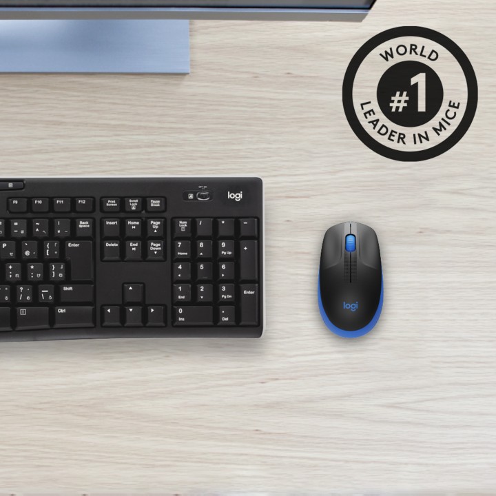 Ratón LOGITECH M190 Óptico RF 1000dpi Azul (910-005907)
