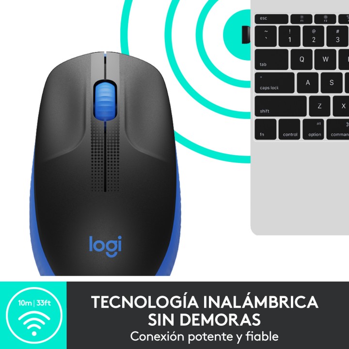 Ratón LOGITECH M190 Óptico RF 1000dpi Azul (910-005907)