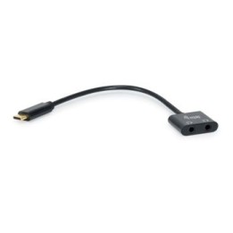 Adaptador EQUIP USB-C a 2x Jack 3.5mm Negro (EQ133469)