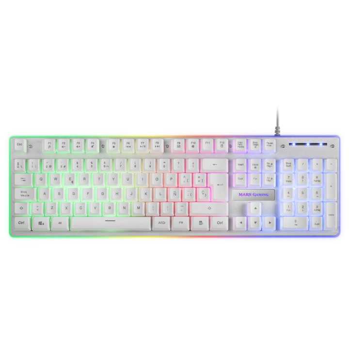 T+Ratón Mars Gaming + Alfombrilla XXL Blanco (MCPXWES)