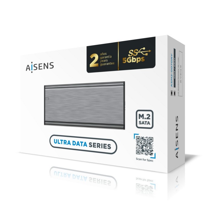 Caja AISENS SSD M.2 SATA USB 3.0 Gris (ASM2-007GRY)