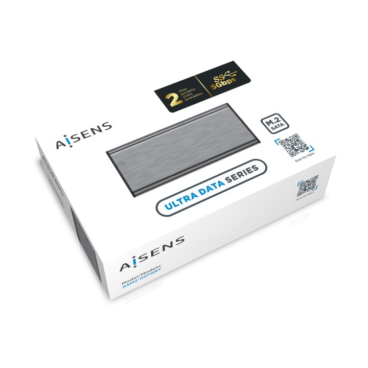 Caja AISENS SSD M.2 SATA USB 3.0 Gris (ASM2-007GRY)