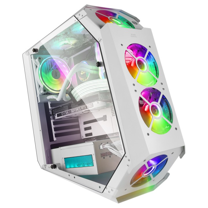 Caja Mars Gaming Premium ARGB ATX mATX Blanca (MC51W)