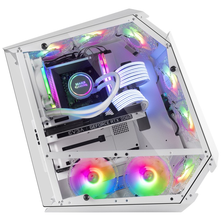 Caja Mars Gaming Premium ARGB ATX mATX Blanca (MC51W)