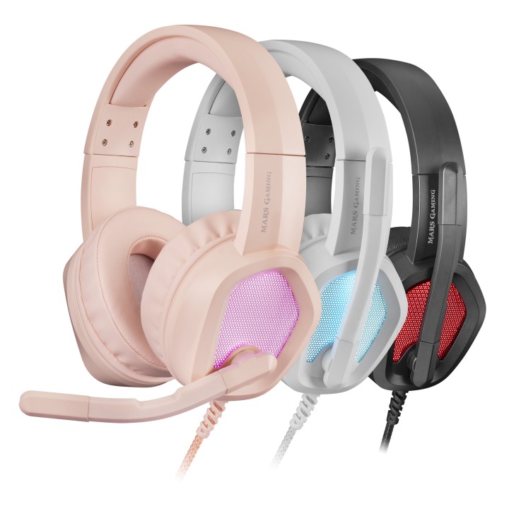 Auric+Micro Mars Gaming RGB 3.5mm USB-A Rosa (MH320P)
