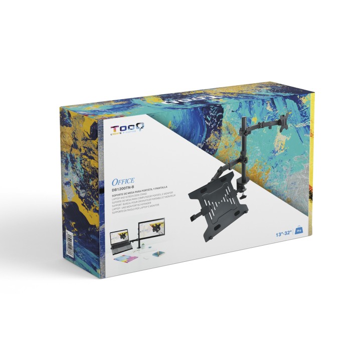 Soporte de Mesa TooQ 13"-32" Gira/Inclina (DB1200TN-B)
