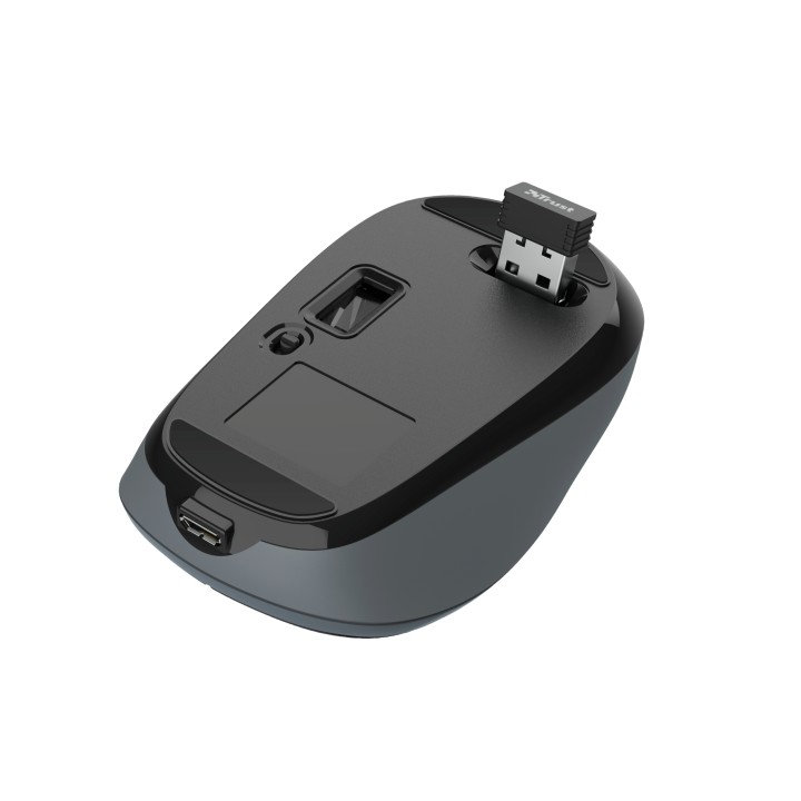 Ratón Trust Yvi Óptico RF 1600dpi Negro/Gris (24077)