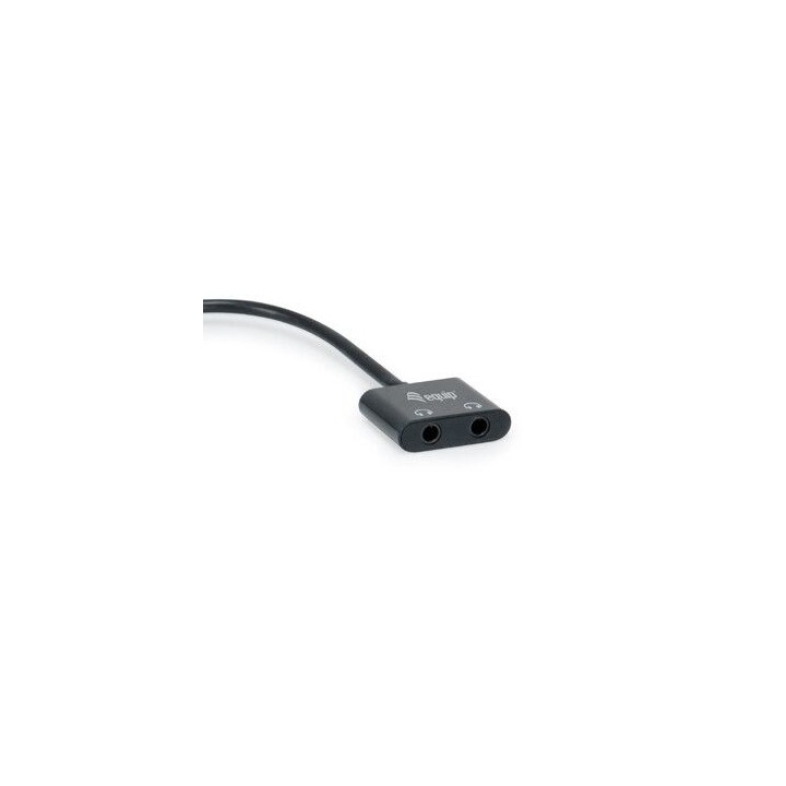 Adaptador EQUIP USB-C a 2x Jack 3.5mm Negro (EQ133469)
