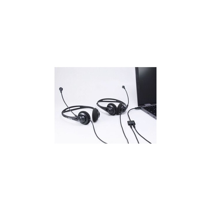 Adaptador EQUIP USB-C a 2x Jack 3.5mm Negro (EQ133469)