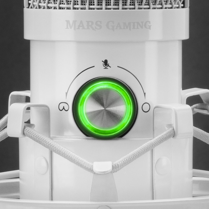 Micrófono Profesional Mars Gaming USB Blanco (MMICXW)