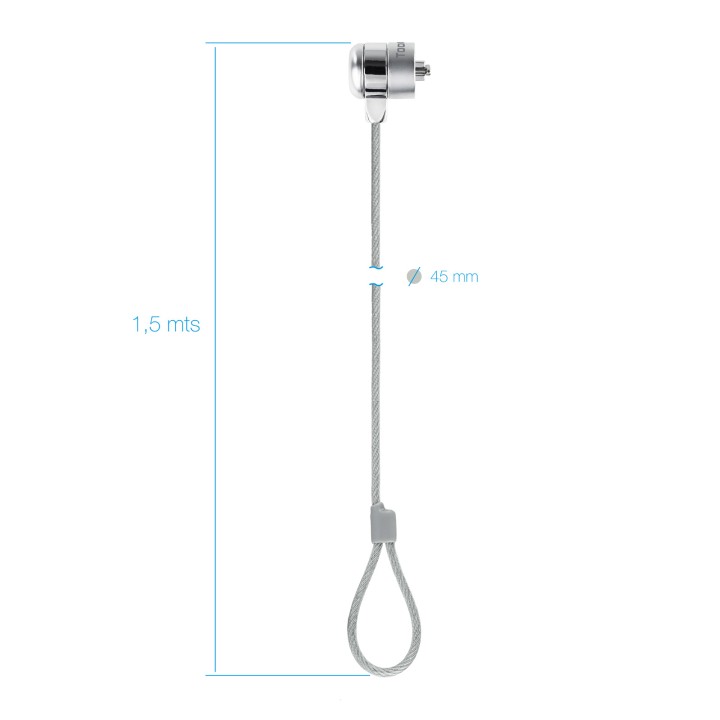 Cable de Seguridad TooQ Llave 1.5m Plata (TQCLKC0025)