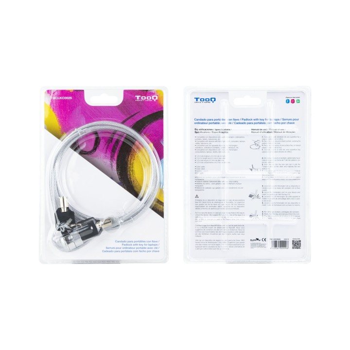 Cable de Seguridad TooQ Llave 1.5m Plata (TQCLKC0025)