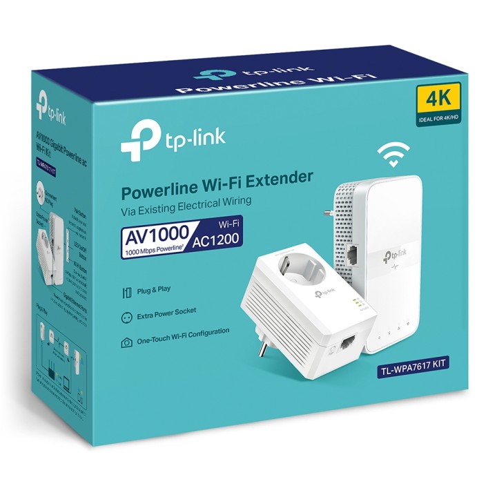 Powerline TP-Link AV1000 1xRJ45 WiFi 5 (TL-WPA7617 KIT)