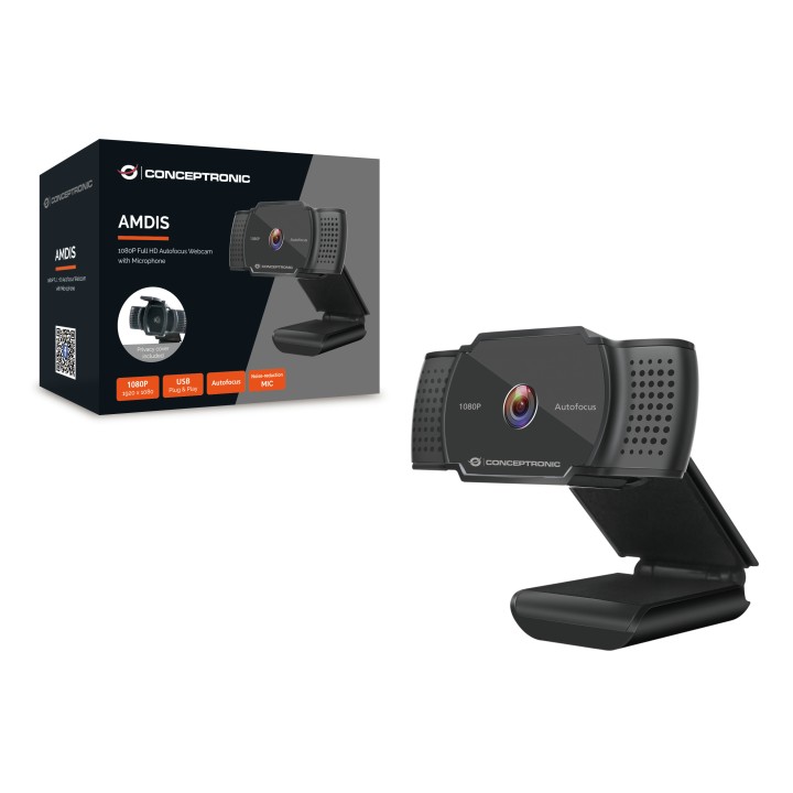 WebCam CONCEPTRONIC 2K FHD Micrófono Negra (AMDIS06B)