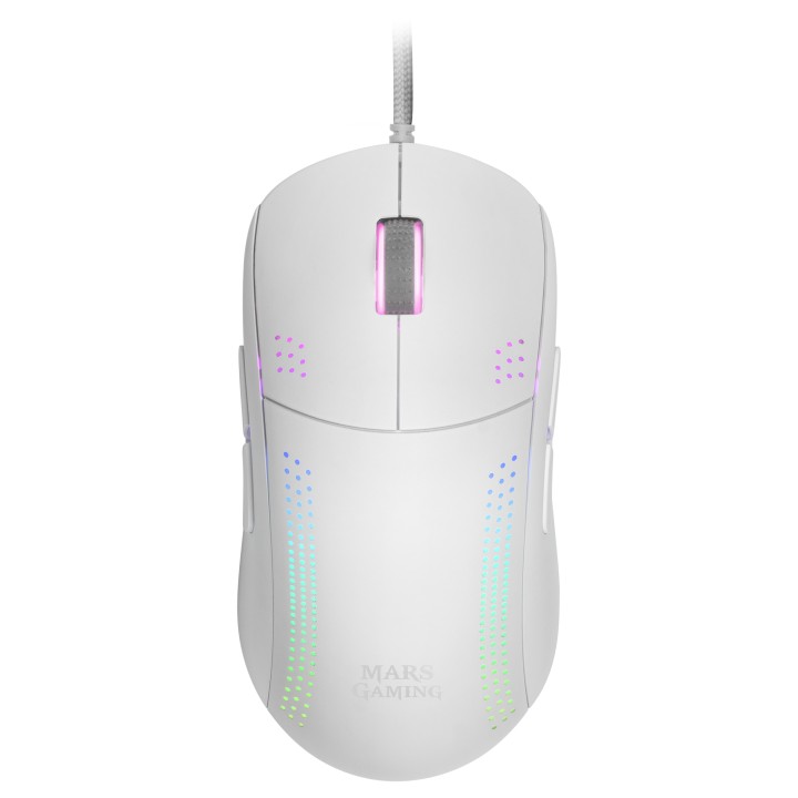Ratón Mars Gaming RGB USB-A 32000dpi Blanco (MMPROW)