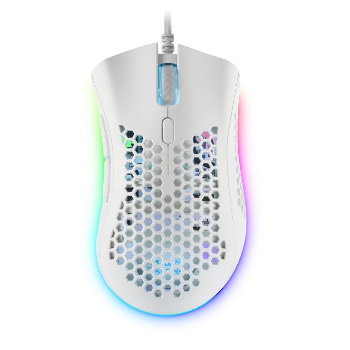 Ratón Mars Gaming Óptico RGB USB 32000dpi Blanco(MMEXW)