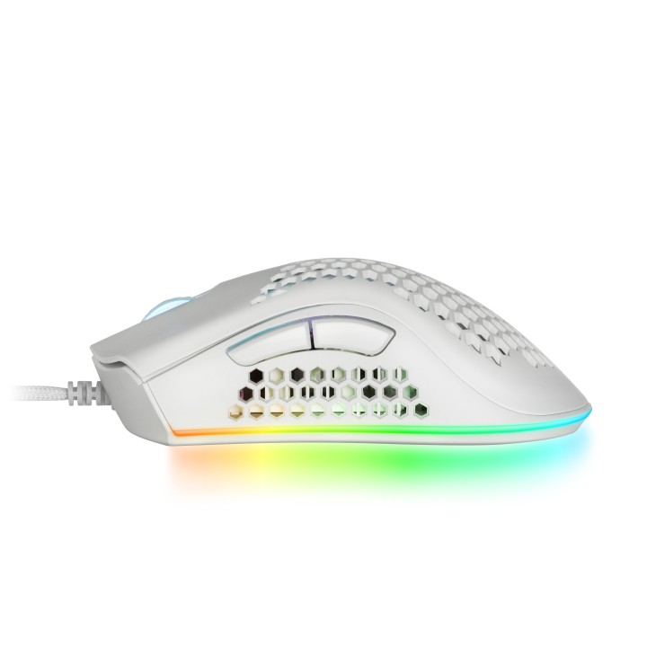 Ratón Mars Gaming Óptico RGB USB 32000dpi Blanco(MMEXW)