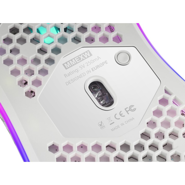 Ratón Mars Gaming Óptico RGB USB 32000dpi Blanco(MMEXW)