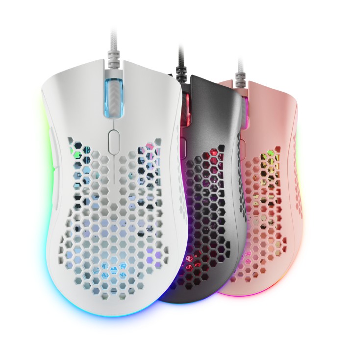 Ratón Mars Gaming Óptico RGB USB 32000dpi Blanco(MMEXW)
