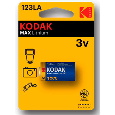 Kodak Max Pila CR123 K123LA 3v Pack 1 ud Alcalina