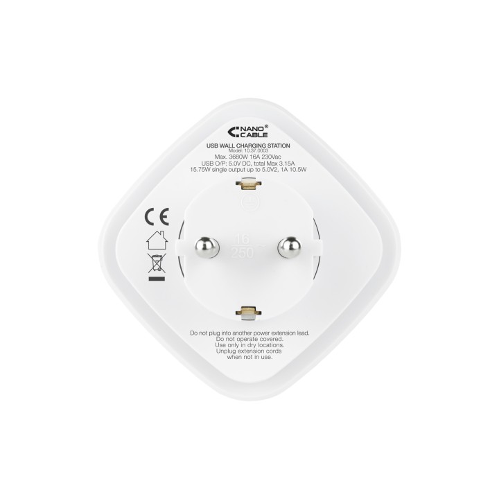 Cargador de Pared Nanocable 1USB-A 1USB-C (10.37.0003)