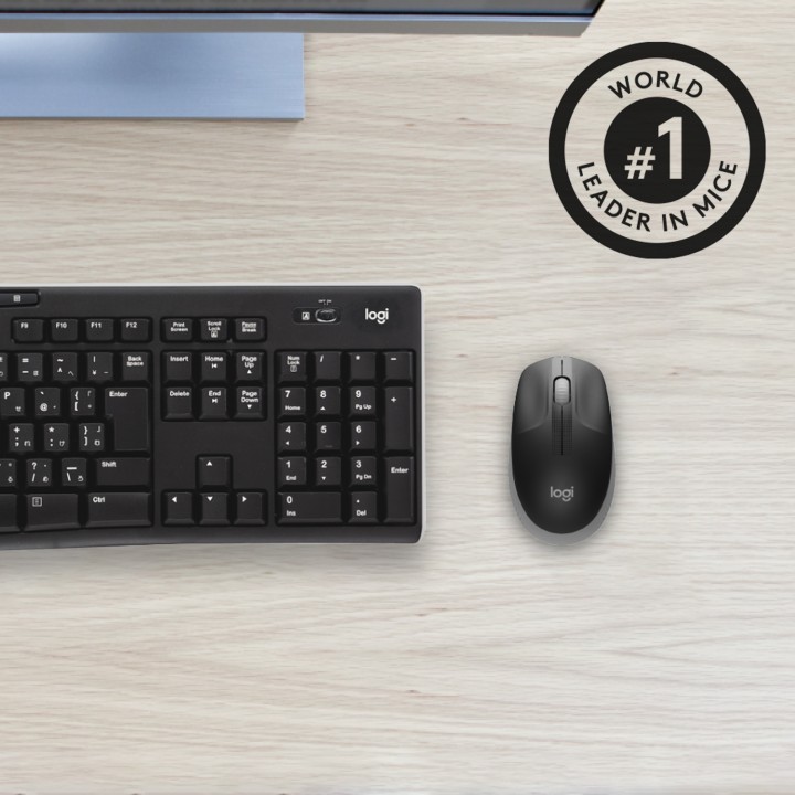 Ratón LOGITECH M190 Óptico RF 1000dpi Gris (910-005906)