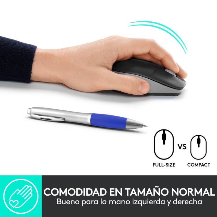 Ratón LOGITECH M190 Óptico RF 1000dpi Gris (910-005906)