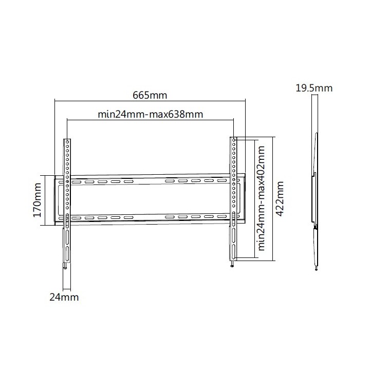 Soporte Pared EQUIP Fijo 37-70" Inclina 35Kg (EQ650333)