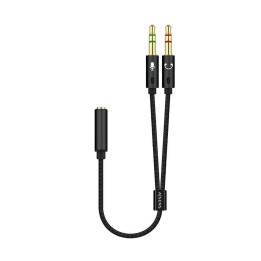 Cable AISENS 3.5mm/H a 2x3.5mm/M 25cm Negro (A128-0418)