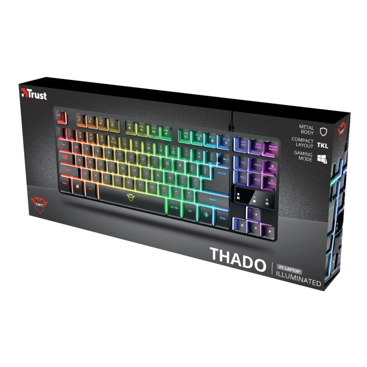 Teclado Gaming Trust GXT833 Thado TKL USB Negro (24067)