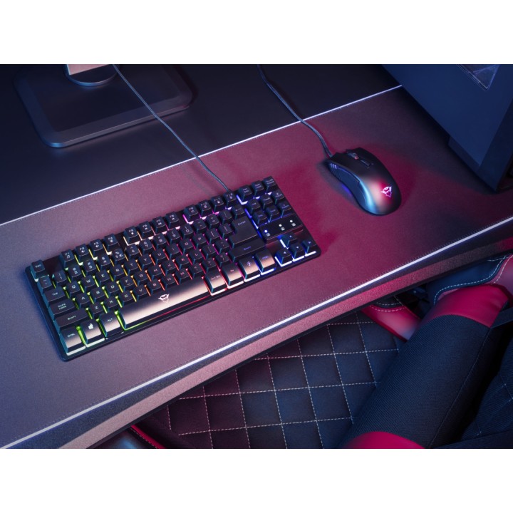 Teclado Gaming Trust GXT833 Thado TKL USB Negro (24067)