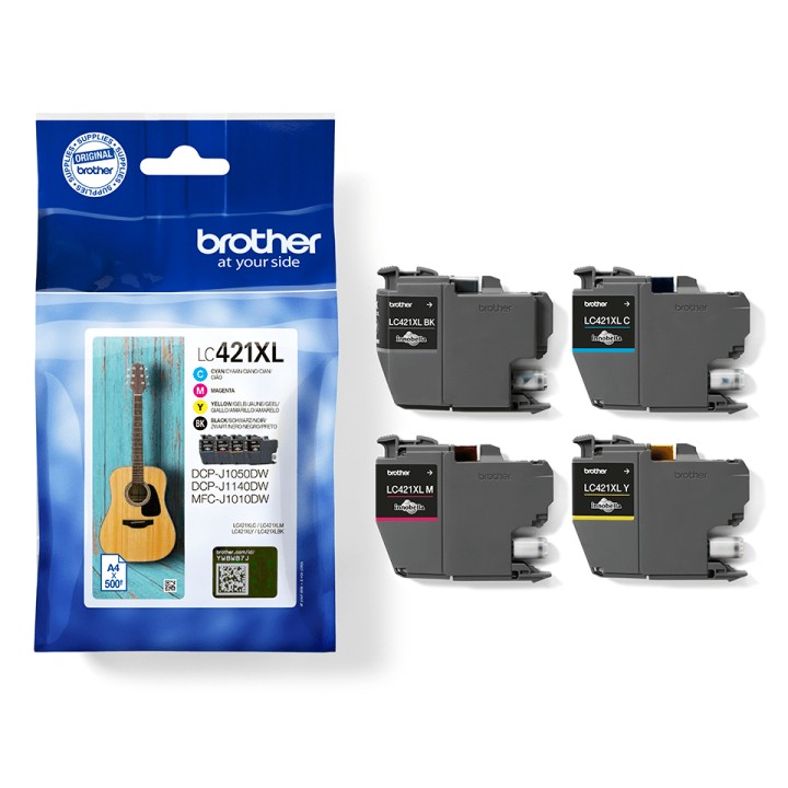Tinta BROTHER XL Pack Negro/Tricolor (LC421XLVAL)