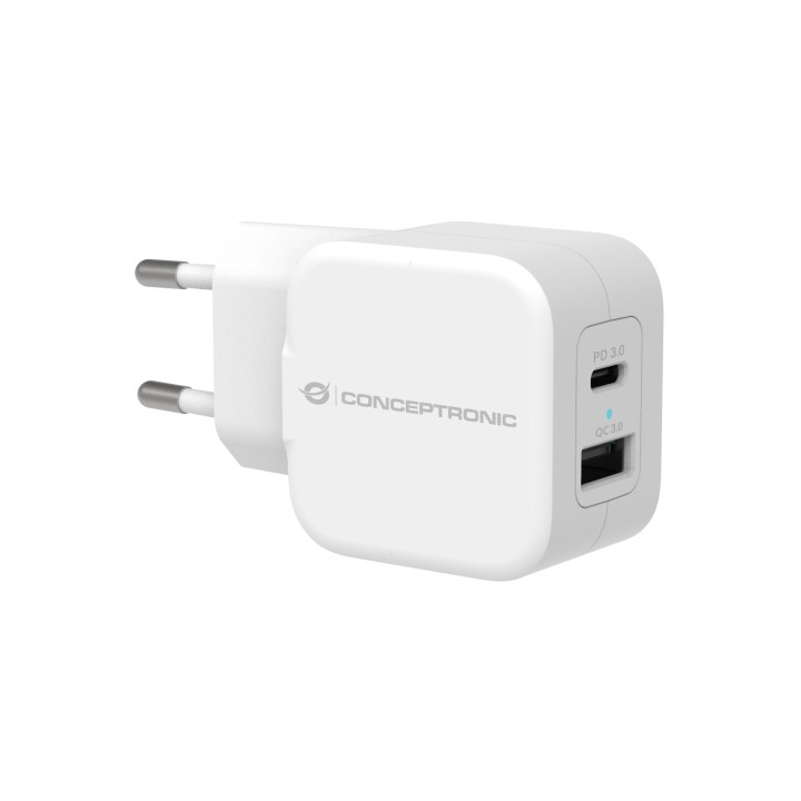 Cargador Pared CONCEPTRONIC 20W 2USB Blanco (ALTHEA09W)