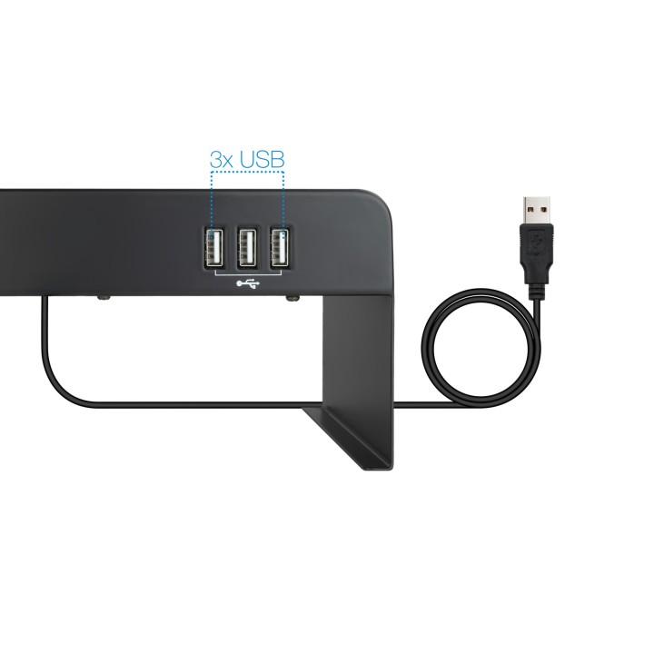 Soporte Elevador TooQ Monitor 3xUSB Negro (TQMR0124)