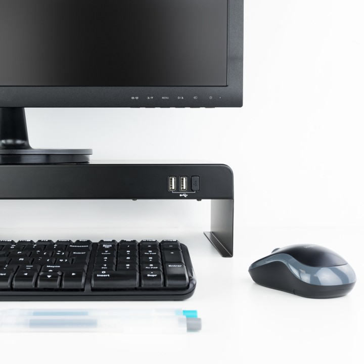 Soporte Elevador TooQ Monitor 3xUSB Negro (TQMR0124)
