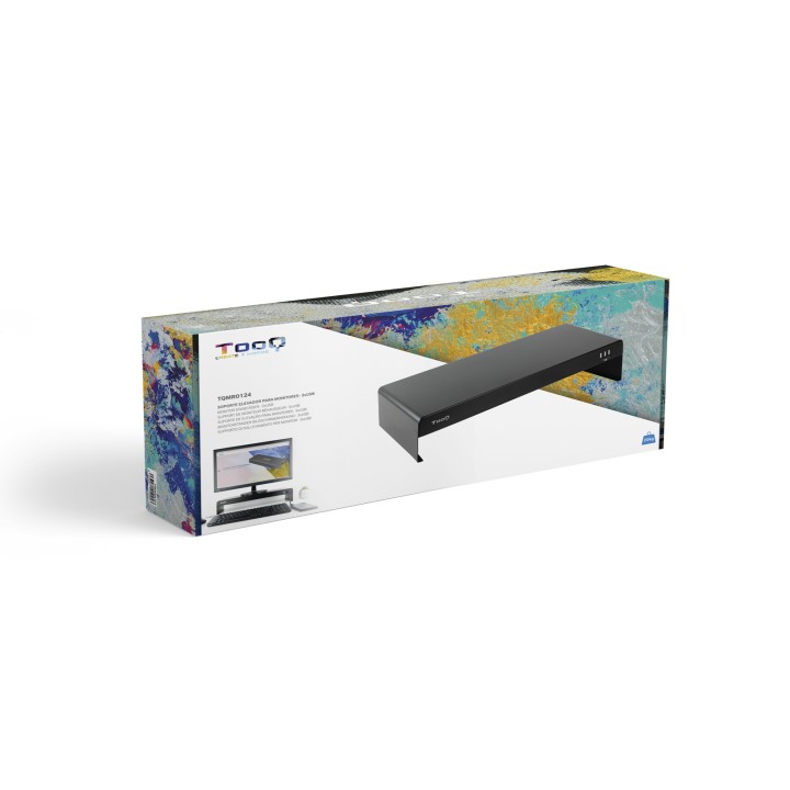 Soporte Elevador TooQ Monitor 3xUSB Negro (TQMR0124)