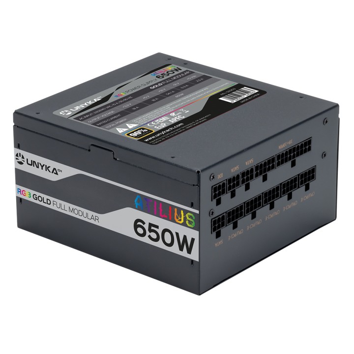 Fuente UNYKA Atilius ATX 650W RGB 80+ Gold (UK521203)