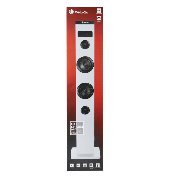 Torre de Sonido NGS 50W Bluetooth USB (SKYCHARMWHITE)