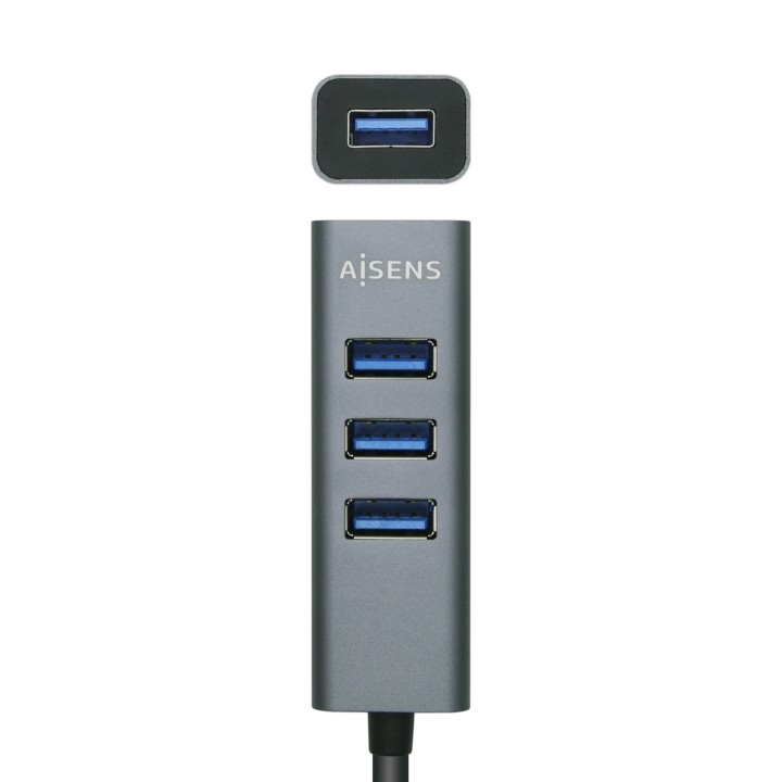 Hub AISENS USB-C 3.0 a 4xUSB-A 3.0 Gris (A109-0508)