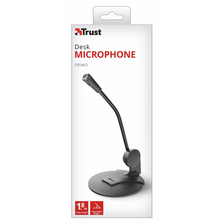 Micrófono de Sobremesa Trust Primo 3.5mm Negro (21674)