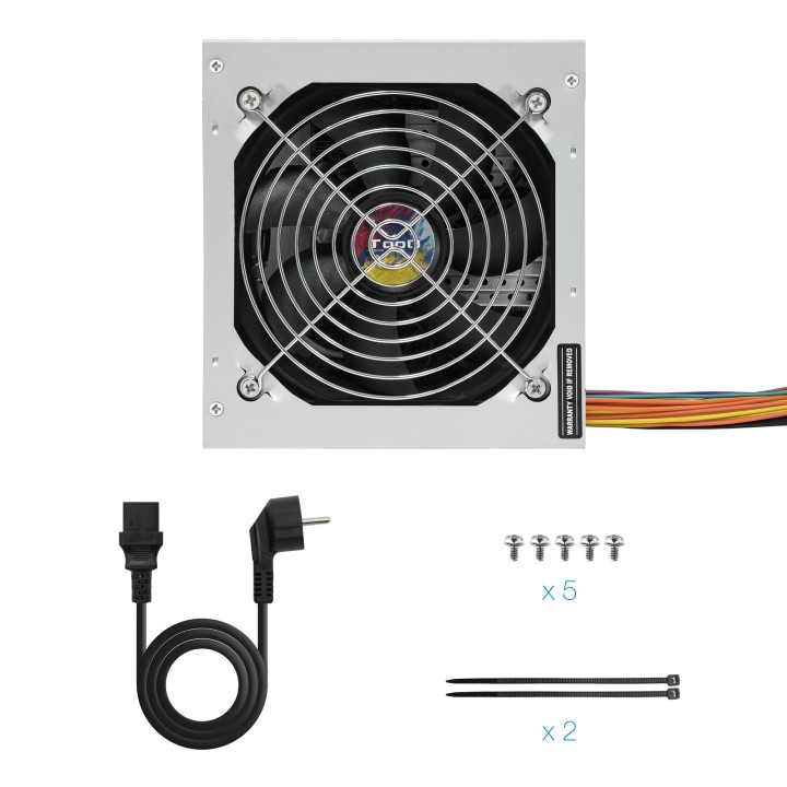 Fuente TooQ 500W ATX 120mm Plata (TQAPOLO-500SP)
