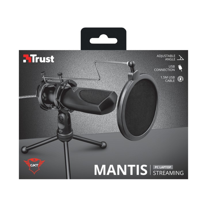 Micrófono Trust GXT232 Mantis USB Trípode Negro (22656)