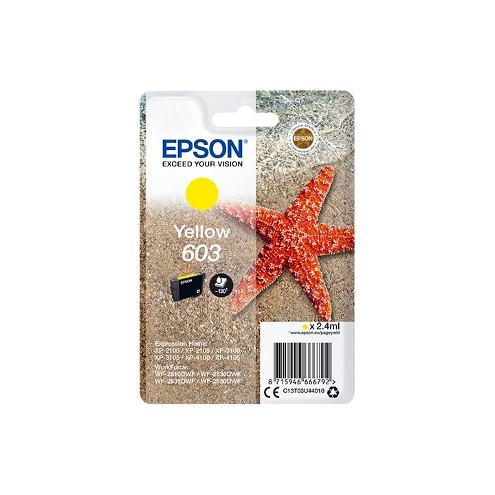 Tinta Epson 603 Amarillo 2.4ml Estrella (C13T03U44010)